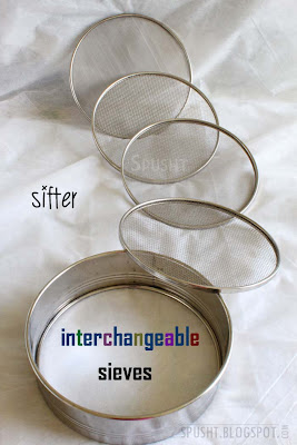 sifter with interchangeable sieves