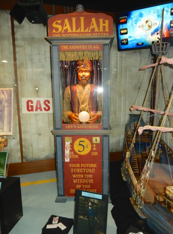 Hollywood Movie Costumes and Props Fortune Teller Booth prop from Warehouse 13 on display
