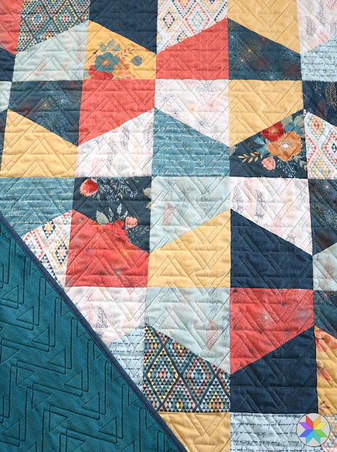 Lofty quilt pattern by Andy of A Bright Corner - a fat quarter pattern in four sizes.  Fabric is Dream Weaver from Riley Blake Designs