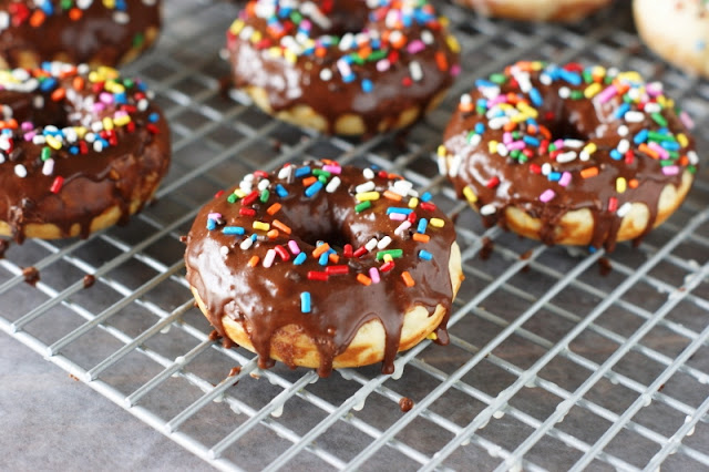 Chocolate Glazed Baked Donuts ~ fresh-made donuts, without the fuss of frying!   www.thekitchenismyplayground.com