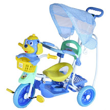 Triciclo Infantil Com Capota 3 em 1 Azul Bel Brink