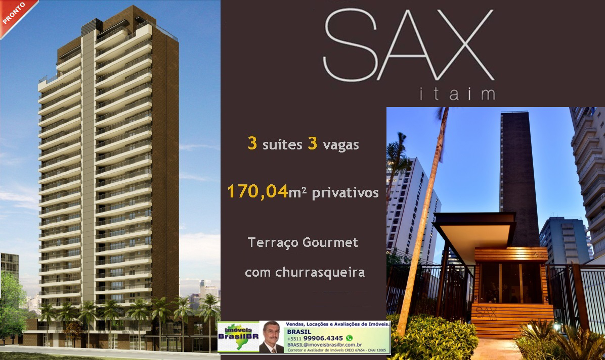 SAX Itaim - Apartamentos de 170,04m² -3 suítes, 3 vagas no Itaim, São Paulo, SP, Brasil
