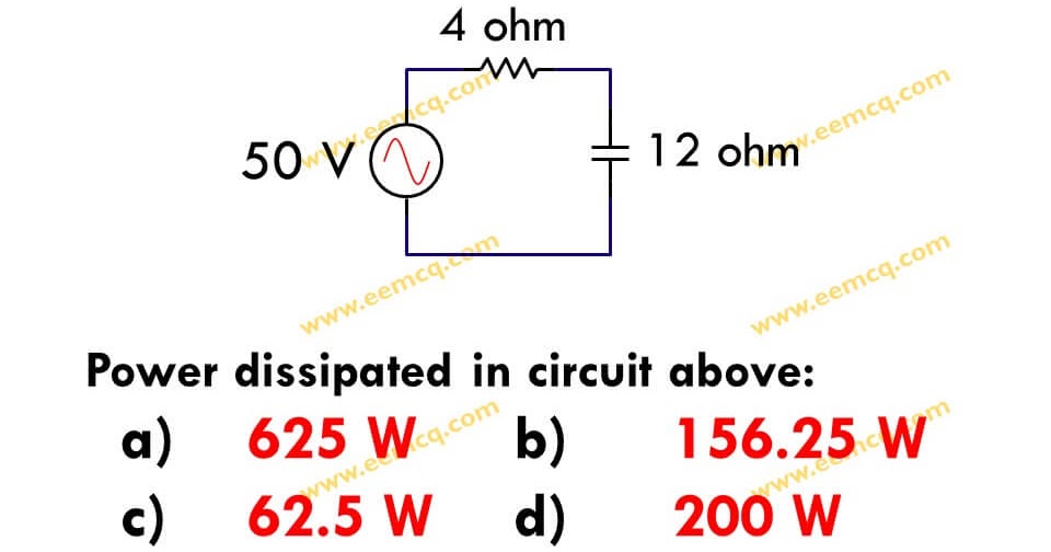 Network Theory 4 Ohm Resistor with 12 Ohm Capacitor and 50 V Source