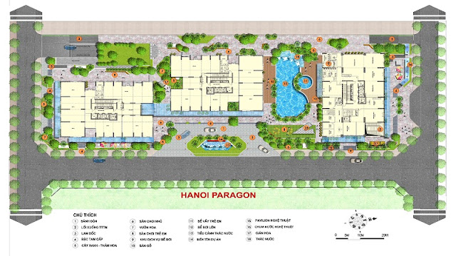 Mặt bằng tổng thể toàn dự án Hà Nội Paragon