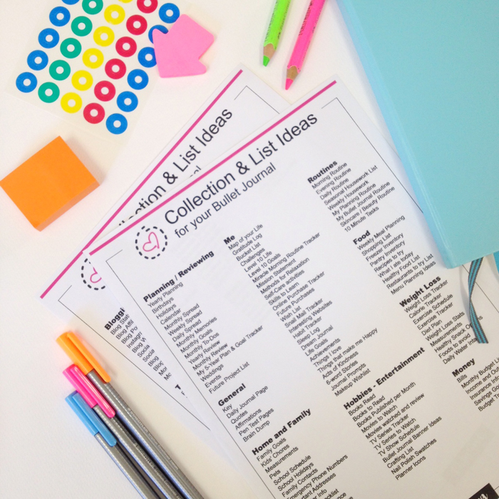 christina77star.co.uk 150 Collection and List Ideas for your Bullet