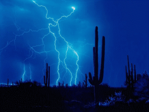 animated free gif: Night landscape with lightning photo pic animated