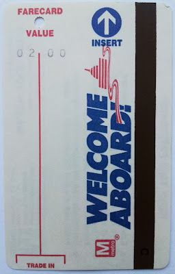 DC Metro Original 1980s Fare Card