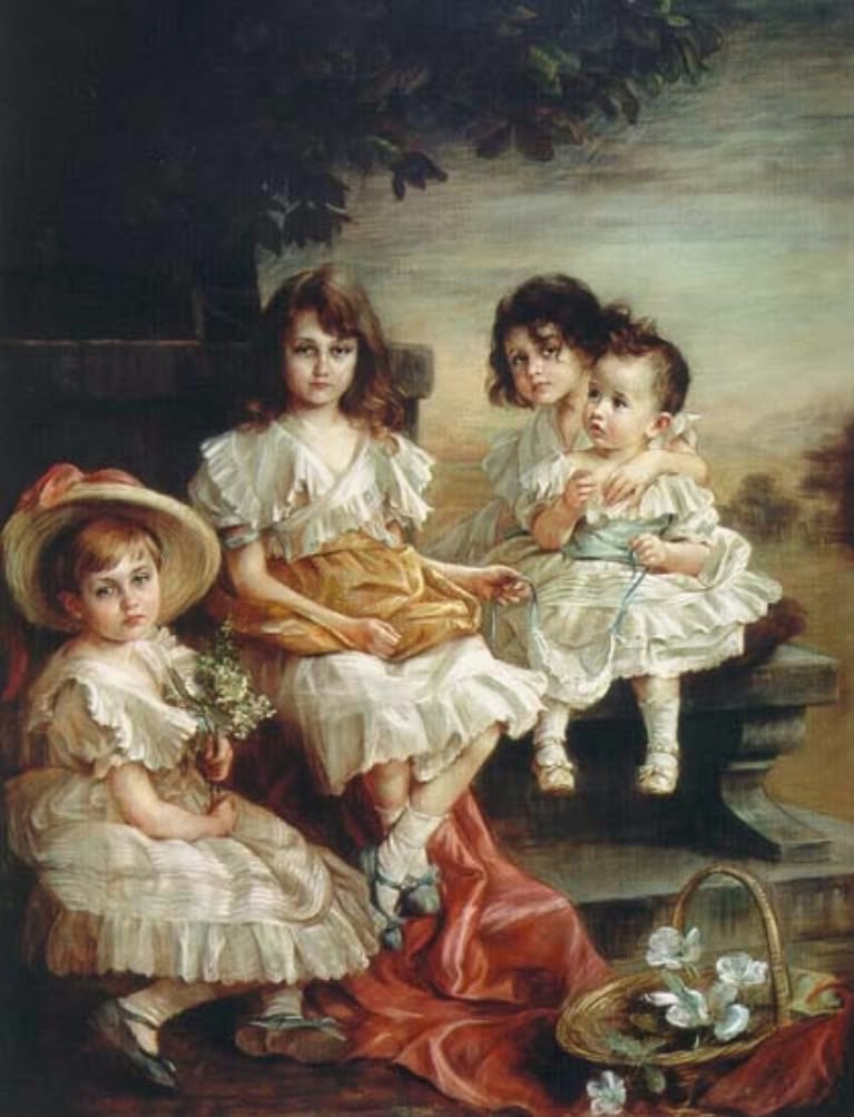 Princesas Adelaida, Charlotte, Hilda y Antonia de Luxemburgo.