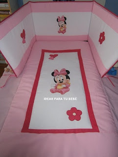 Juego de cuna minnie Edredón y chichonera minnie