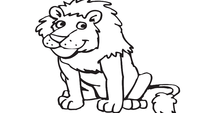 gambar mewarnai binatang lucu singa