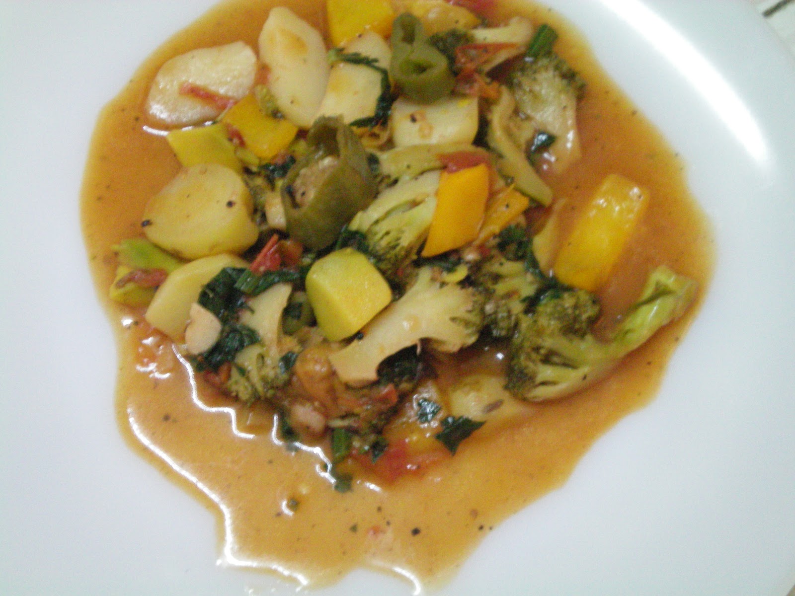 swetawriter Vegetables in garlic sauce a healthy treat