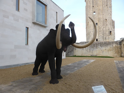 Mammoth in the courtyard of the prehistory museum at Le Grand Pressigny