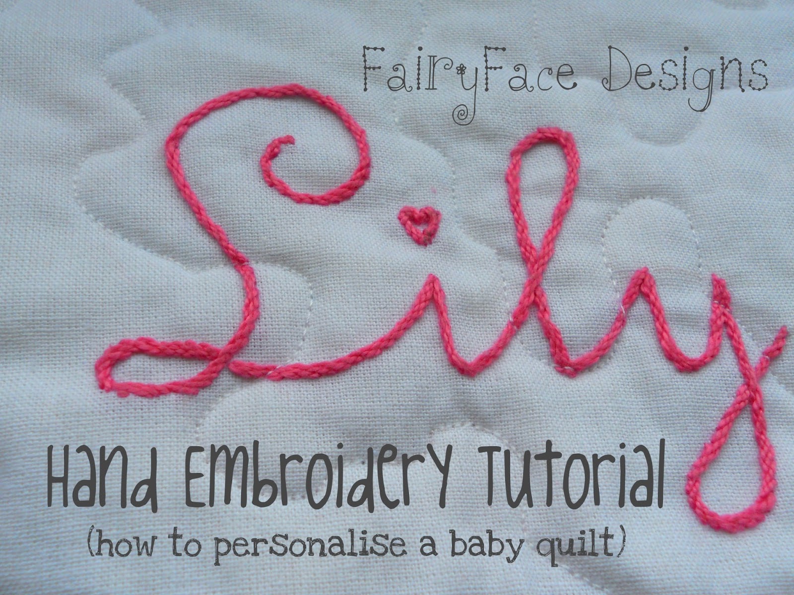 FairyFace Designs: Hand Embroidery Tutorial: How to Personalise a