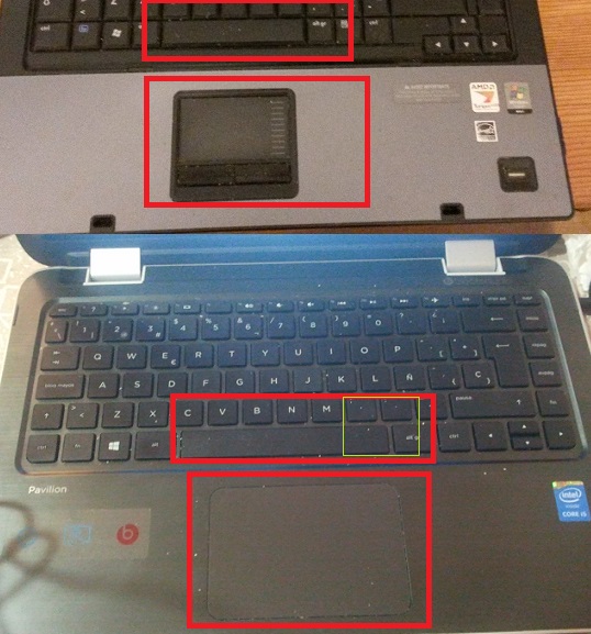 Comparación teclados portátiles HP