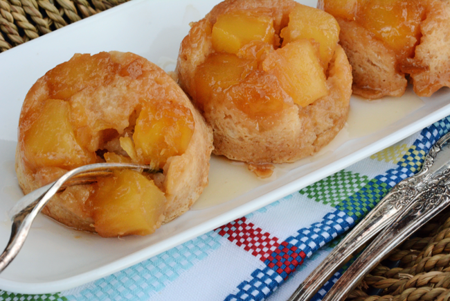 Skinny Upside Down Caramel Creme Pineapple Cupcakes | Only 5 Weight Watchers Points Plus each.