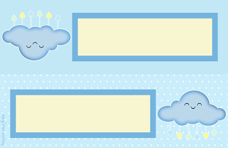 Lluvia de Bendiciones en Amarillo y Celeste: Invitaciones y Etiquetas para Candy Bar para Imprimir Gratis. Esta es otra etiqueta para golosinas.