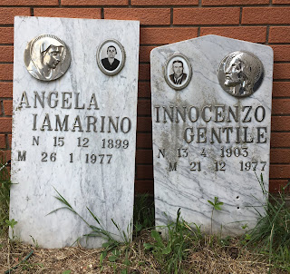 Two headstones ready to be removed.