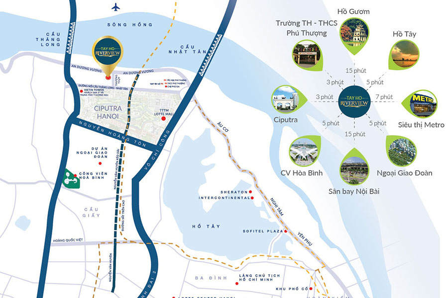 Vị trí Tây Hồ Riverview