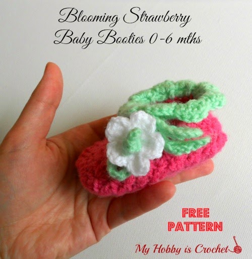 Blooming Berry Baby Booties  - Free Crochet Pattern