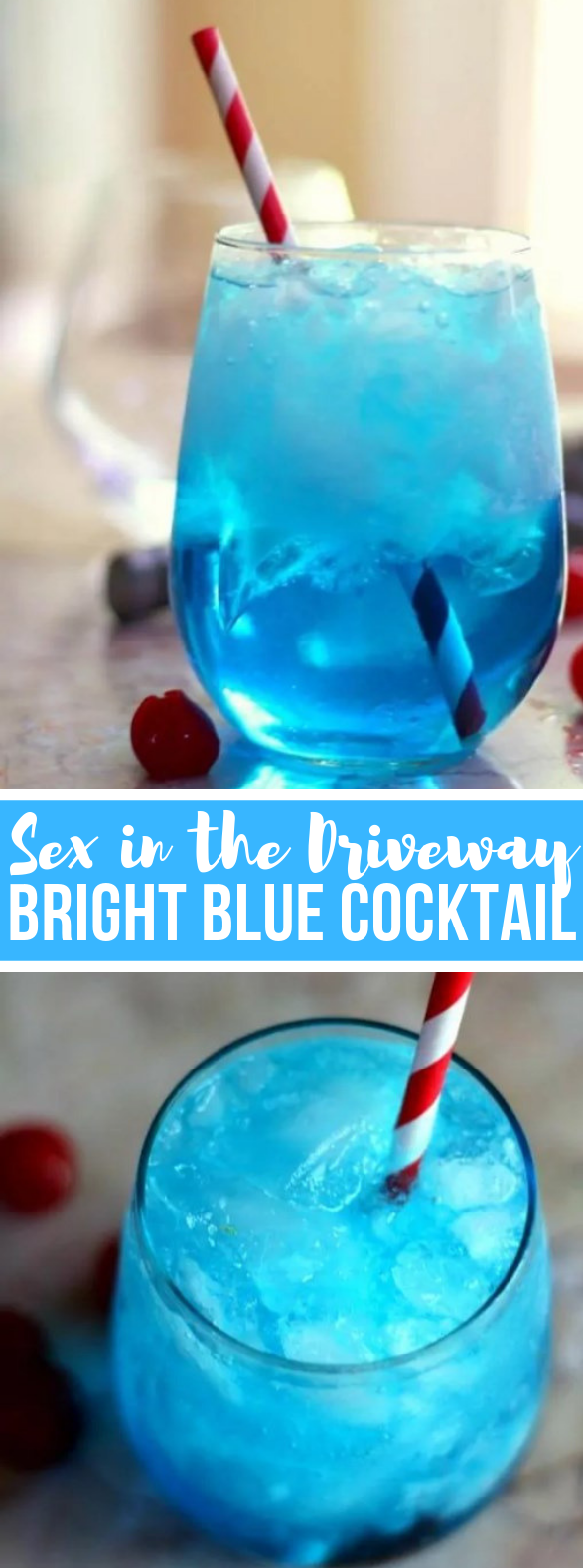 Sex In The Driveway Bright Blue Cocktail Drink Party