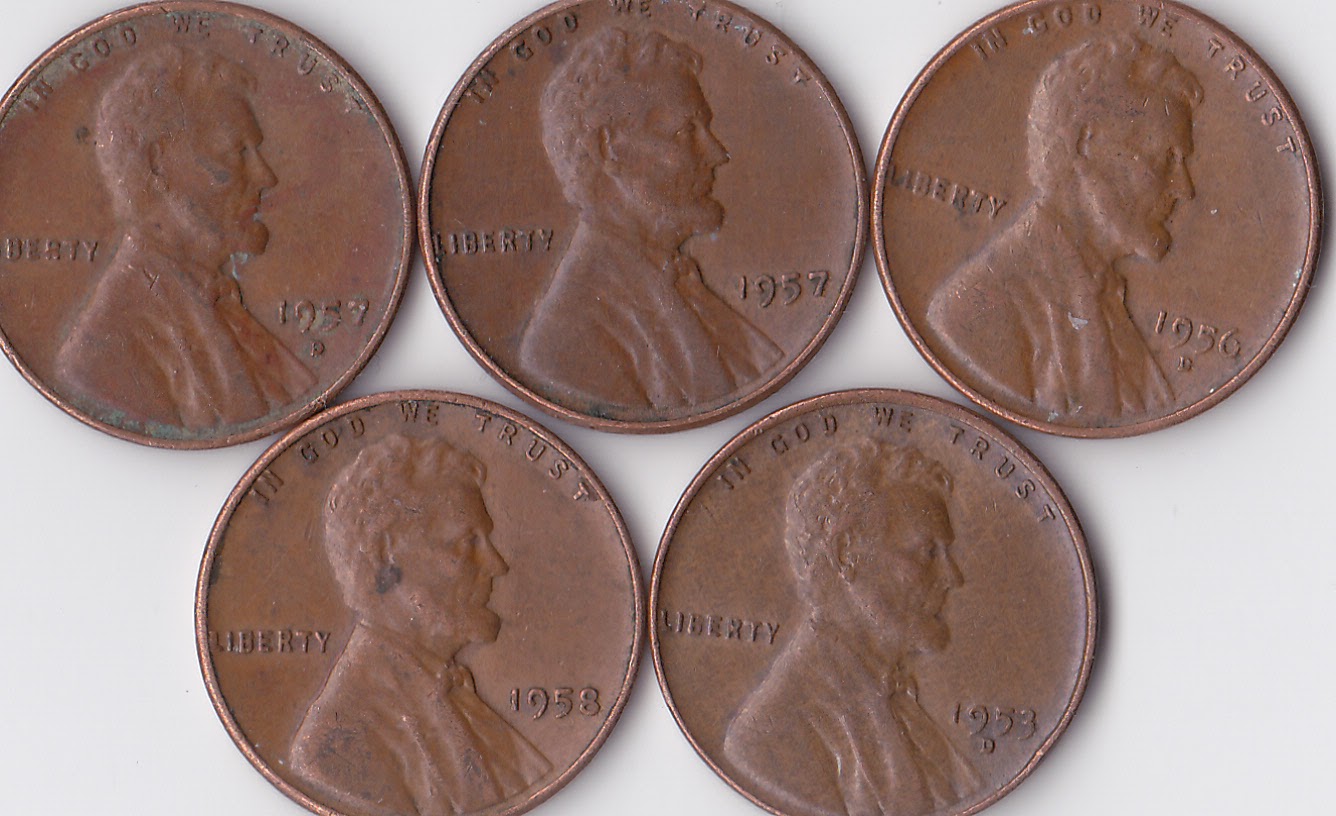 Old Coin Roll Hunting Ten Wheat Pennies I Scored From A Bank Box