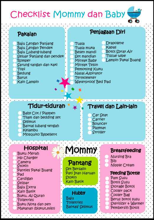 Checklist Ibu dan Barangan Bayi - Cik Azizah