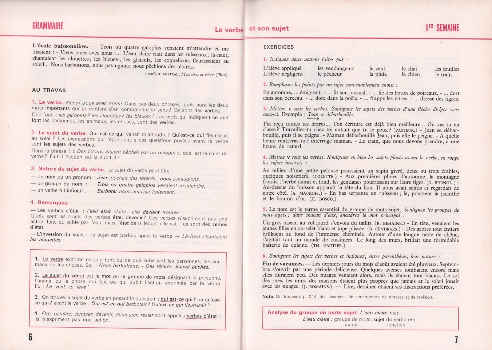 Verbe Designant L Action Du Chant Des Cigales école : références: Berthou, Gremaux, Voegelé, La Grammaire au Cours Moyen  2e année (1968) : GRANDES IMAGES