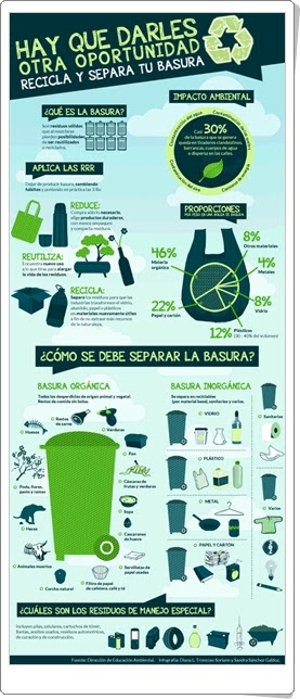 "Recicla y separa tu basura" (Infografía de Educación ambiental)