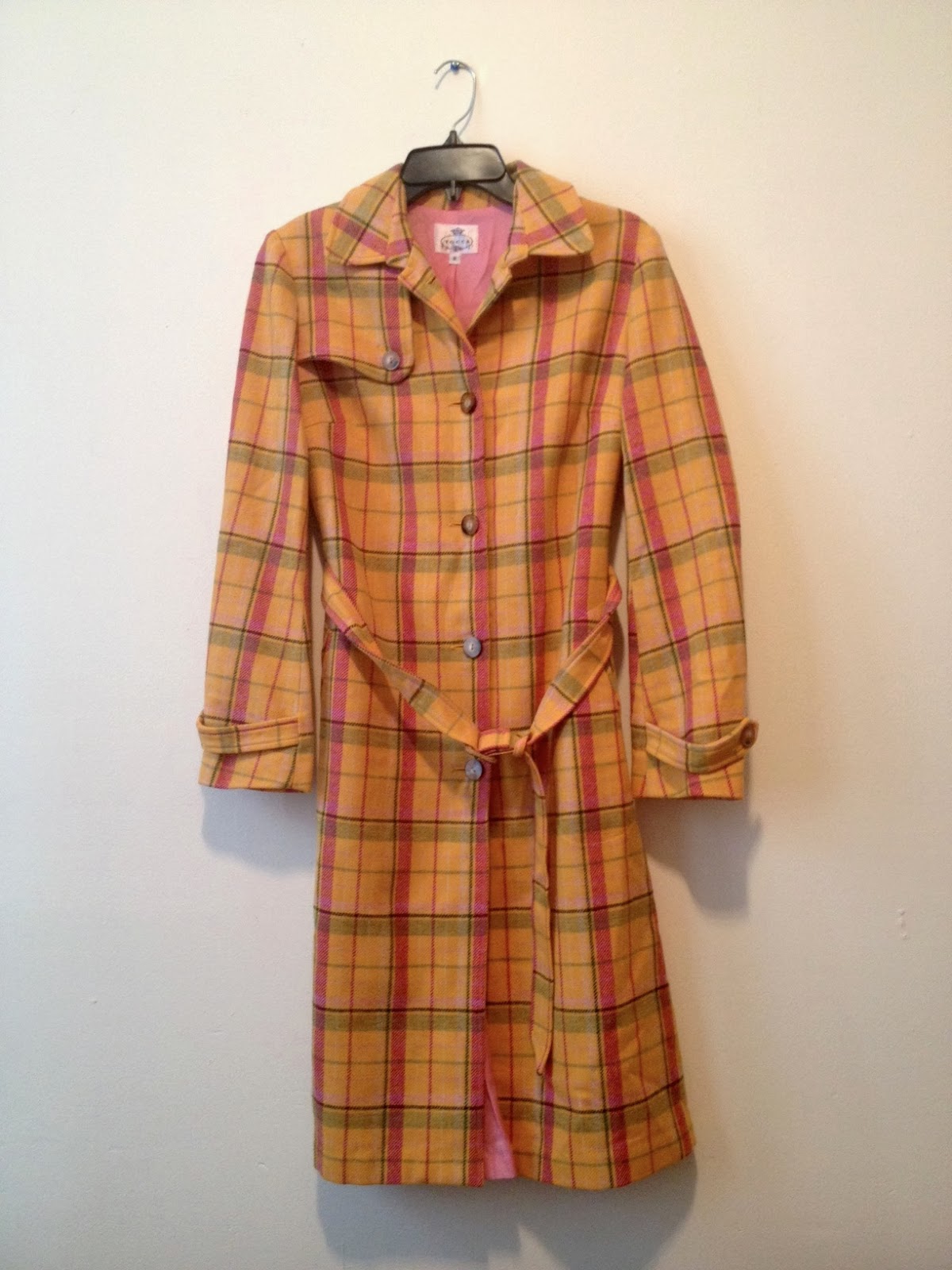laws of general economy: Tocca Yellow Plaid Coat, Size 8