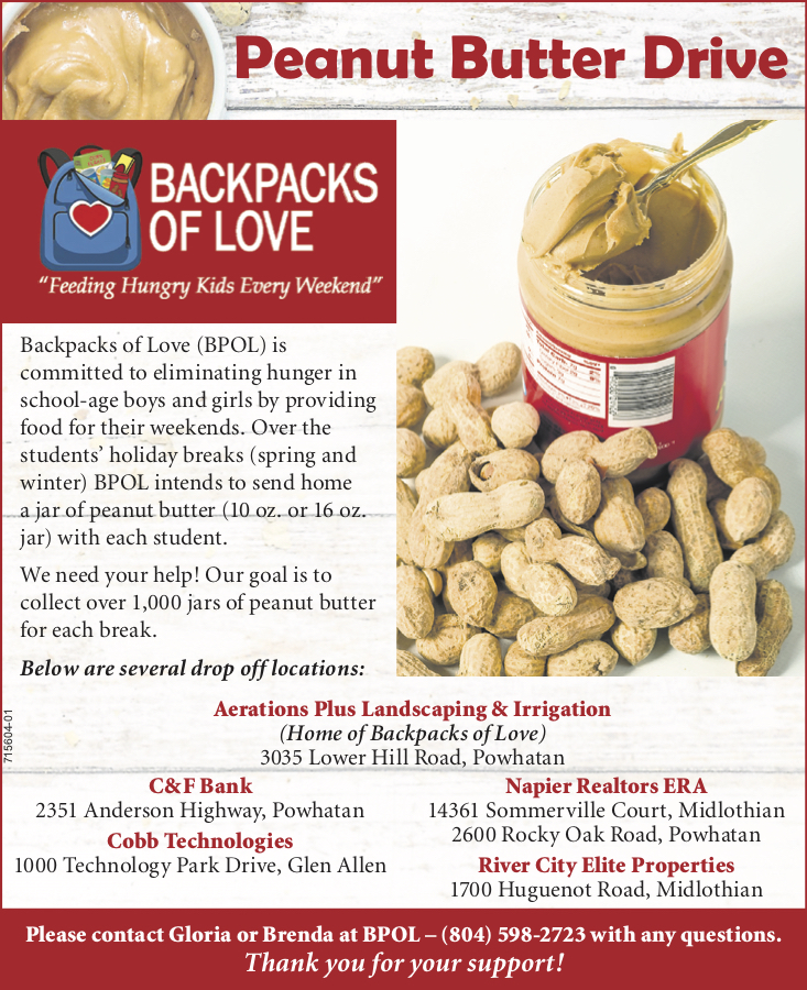 Backpacks of Love PEANUT BUTTER DRIVE