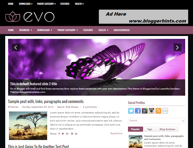 EVO Responsive Blogger Theme 