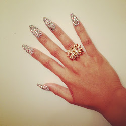 nails treasure stiletto nail blac chyna rhinestone rhinestones instagram designs crystal glitter bling diamond glittery rings tessie collect gold later
