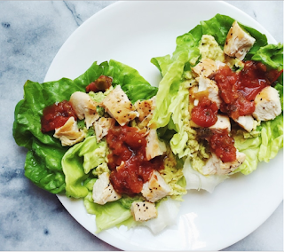 CLEAN EATING LETTUCE WRAPS WITH CHICKEN AND AVOCADO #dietfood