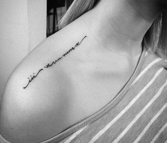 Awesome Romance Numeral Shoulder Tattoos