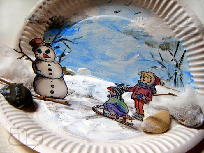 Zima W Słoiku Praca Plastyczna mali artyści: "Scenka zimowa"- praca plastyczna temat zimowy