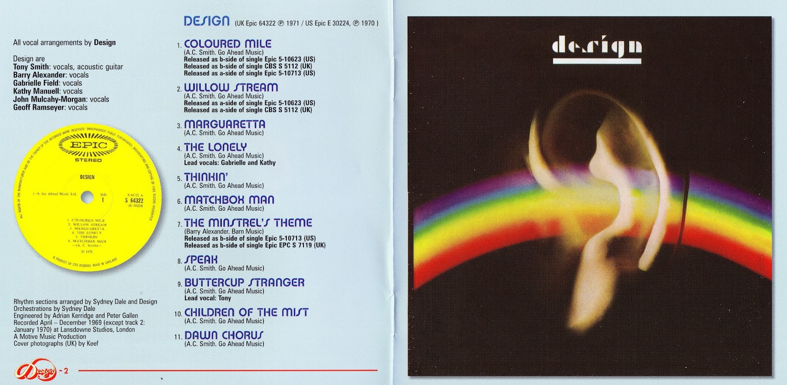 Pop On The Run: Great Vocal Pop/Folk by Design: Design - Design 1970 & Tomorrow Is So Far Away 1972 (2011 RPM Retrodisc) Pop On The Run: Great Vocal Pop/Folk by Design: Design - Design 1970 & Tomorrow Is So Far Away 1972 (2011 RPM Retrodisc)