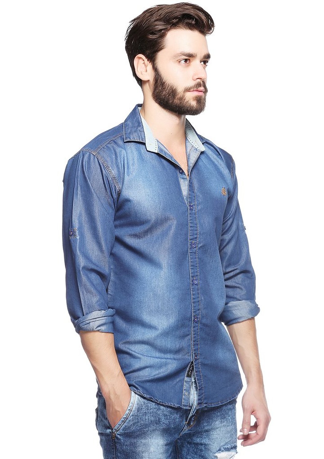 Men's Slim Fit Denim Shirt Be Fashionable Be Stylish