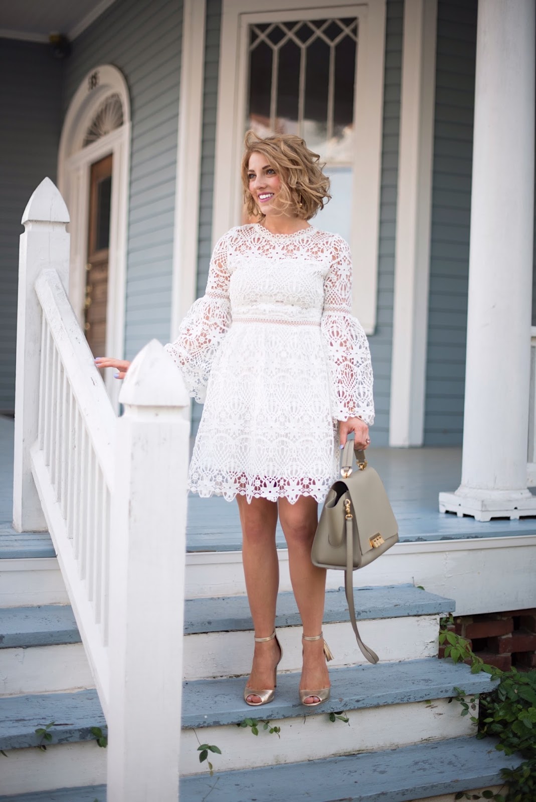 White Lace Dress - Click through to see more on Something Delightful Blog!