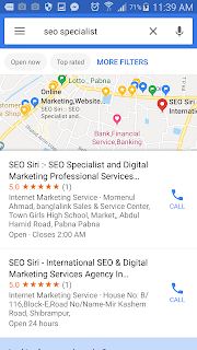 strong phrase keywords " seo specialist " local result from Google Maps