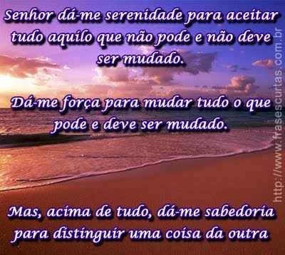 oração de sabedoria e serenidade