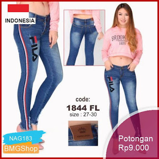 NAG183 Celana Panjang Wanita Soft Jeans List 1844fl Murah Bmgshop