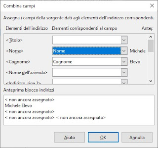 Combina campi Calc Combina campi