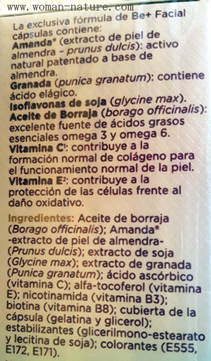 Be+ facial cápsulas ingredientes