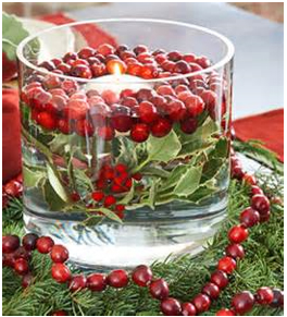 cómo hacer arreglos navideños para el comedor, como decorar la mesa del comedor, como adornar la mesa para noche buena, como presentar la mesa comedor para navidad, decoración con frutas en un vaso de cristal para navidad
