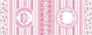 Corona Rosada en Shabby Chic: Etiquetas para Candy Bar para Imprimir Gratis.