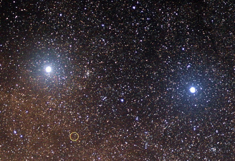Próxima Centauri, en la constelación Centaurus