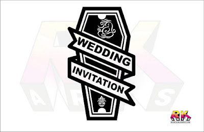 Wedding Invitation Title Design Ribbon Style With Kalash and Ganesh Dev
