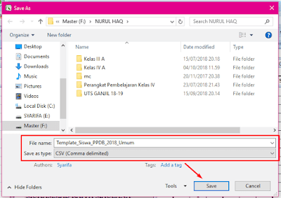 Cara Mudah Menyimpan File Form Emis Siswa Baru Ke Format CSV