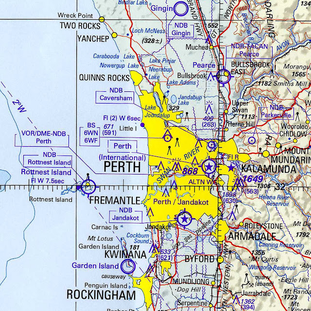Mapa da região de Perth - Austrália