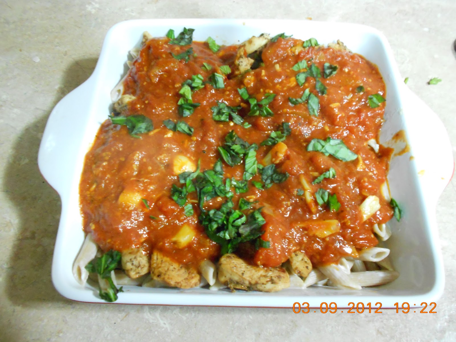 Key Recipes Baked chicken pasta w/Emeril Lagasse's roasted garlic